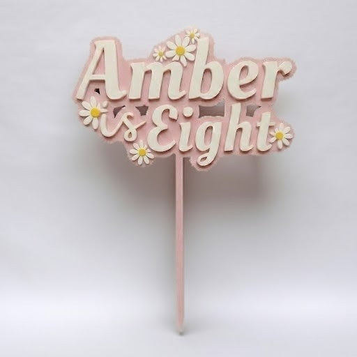 Cake Topper - Custom Birthday Milestone Topper (Daisies)